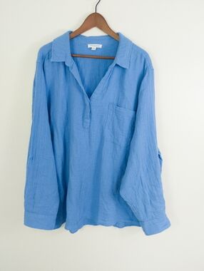 beachlunchlounge Relaxed Gauze Pullover Top Size 3X